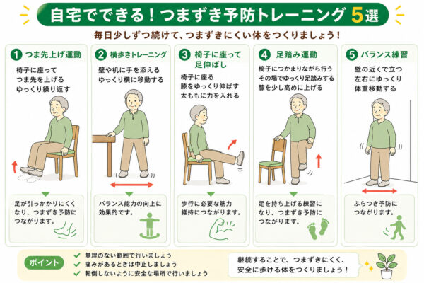 自宅でできるつまずき予防トレーニング