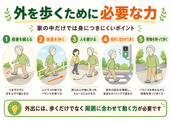 外を歩くために必要な力